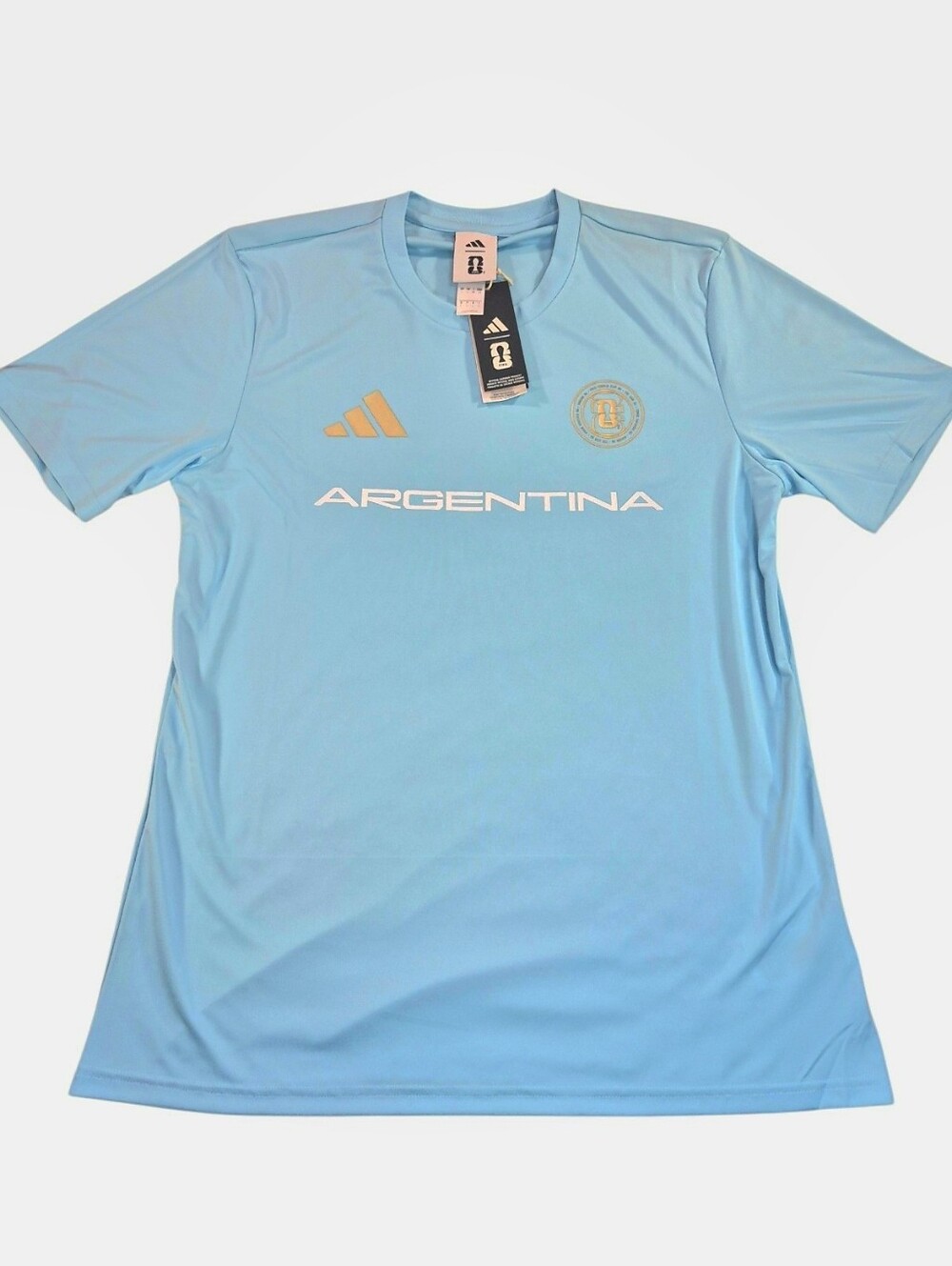 NWT Adidas Argentina Soccer Jersey Light Blue ARG FIFA Licensed Size Large